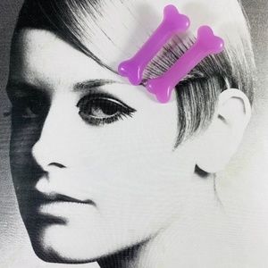 Bad bones lavender hair clips goth glam punk